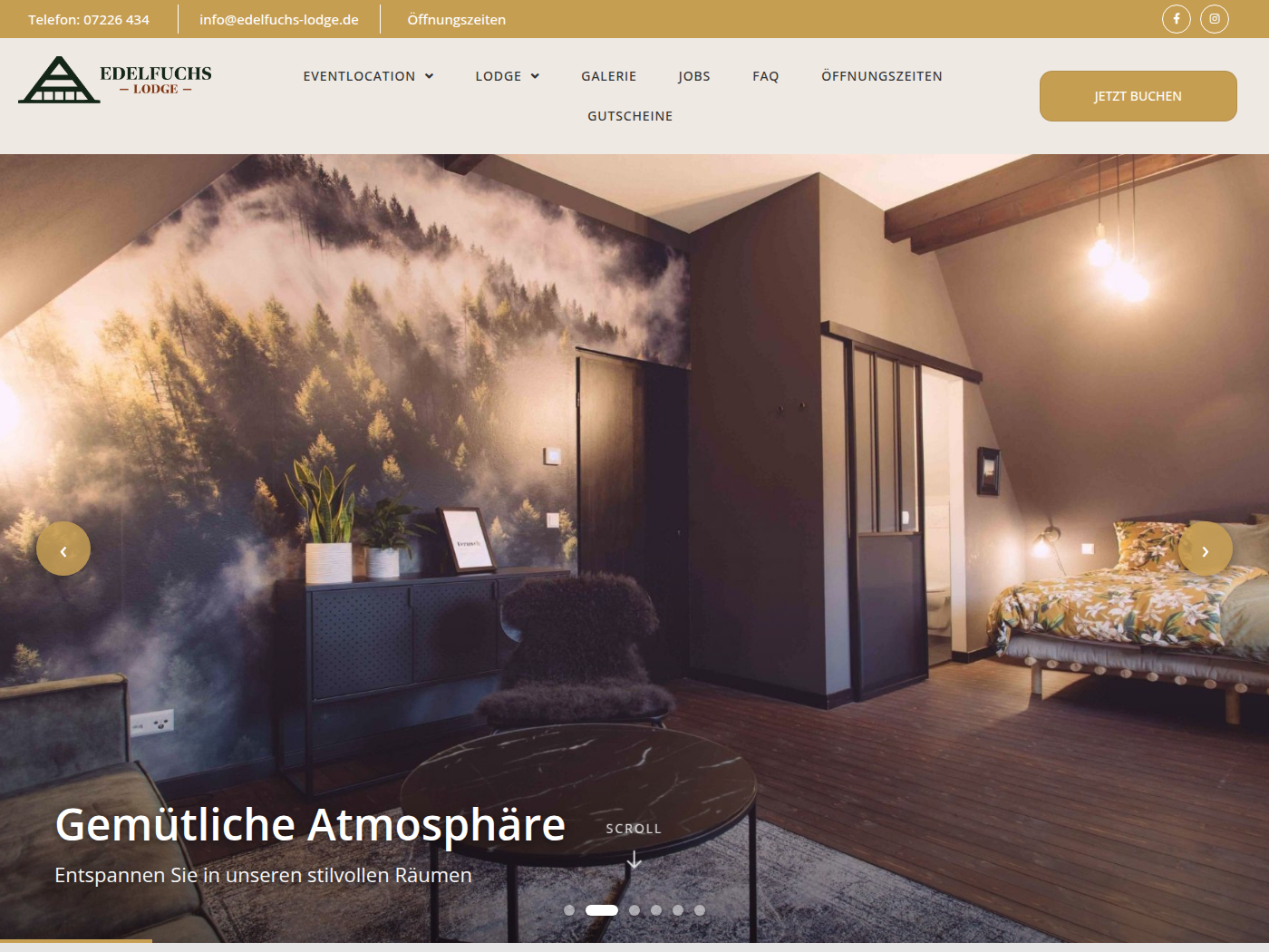 Edelfuchs Lodge — Homepage Redesign